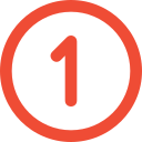 A red circle icon with number "1" inside